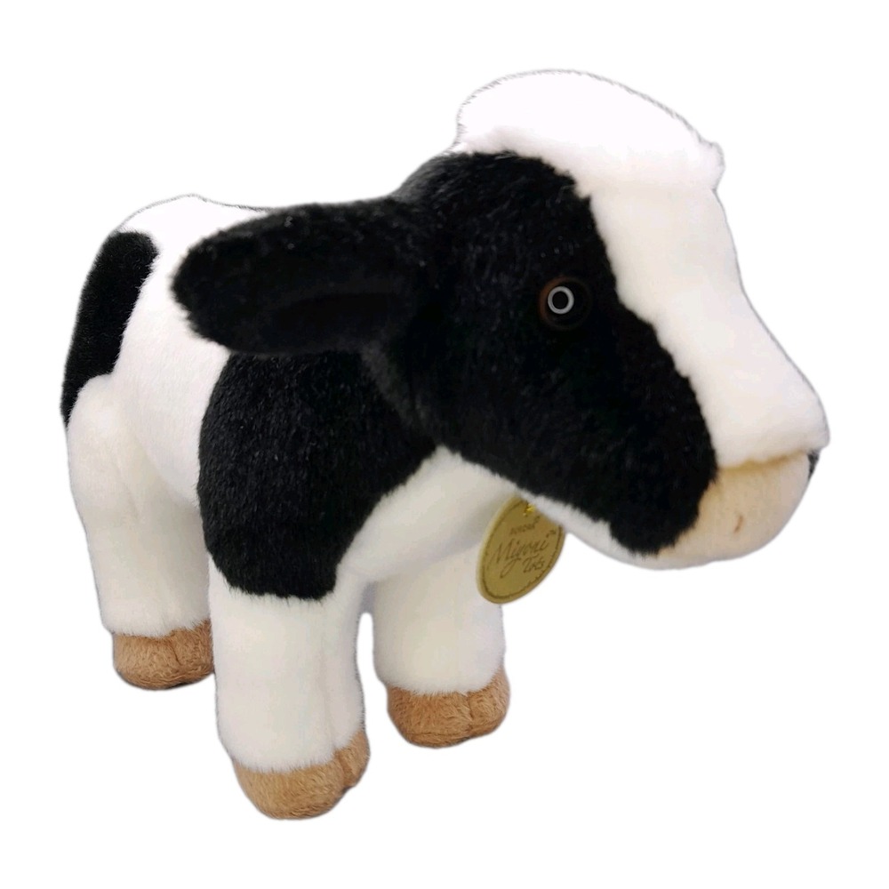 Aurora Miyoni Tots Cow Plush 9" Black White Holstein Realistic Stuffed Animal